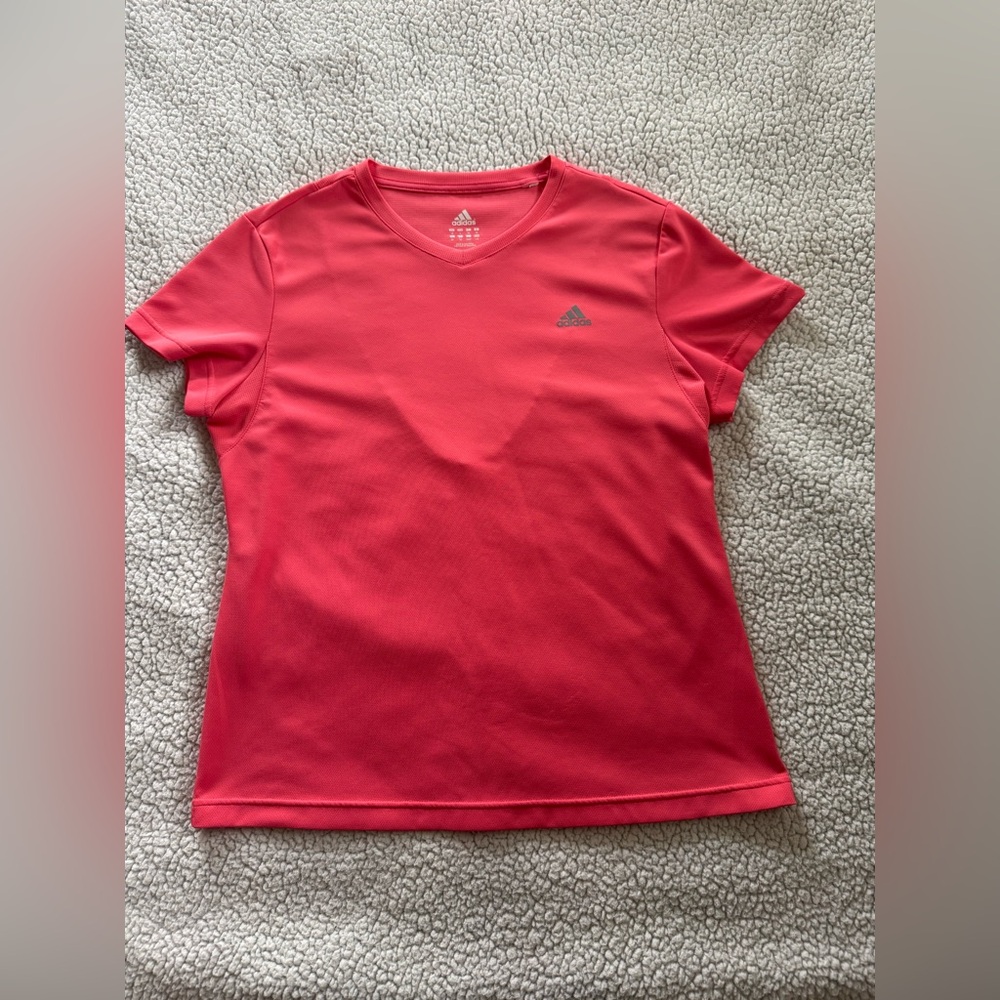 adidas Women's Coral Pink Short Sleeve Performance Tee